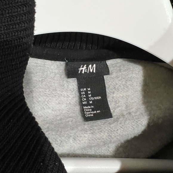 H&M Collar Sweater Mens medium Black Shawl Collared Long Sleeve Pullover - Picture 5 of 6